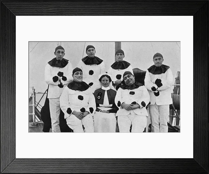 Framed Print : A hospital ship Pierrot troupe, WW1