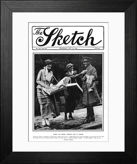 Framed Print : Frances Day in London, ladies selling badges, WW1 Framed Print : Frances Day in London, ladies selling badges, WW1
