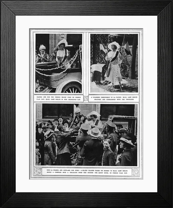 Framed Print : Gaby Deslys, French Flag Day, WW1 Framed Print : Gaby Deslys, French Flag Day, WW1