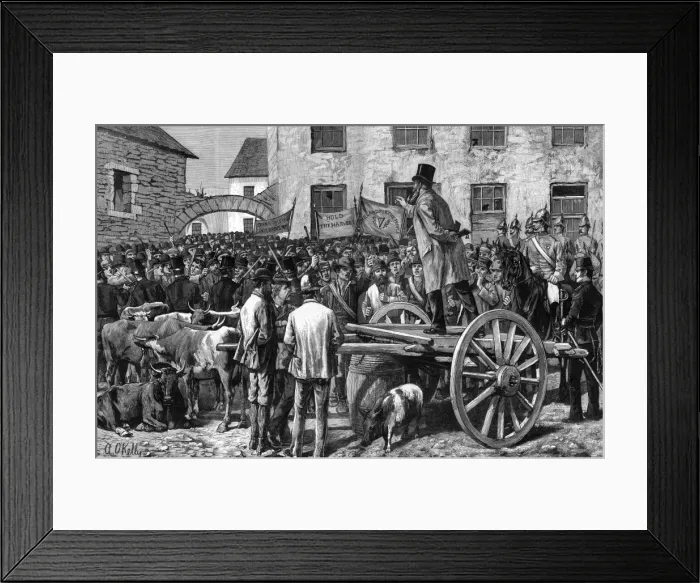 Framed Print : Sale of cattle in Ireland by Sheriff