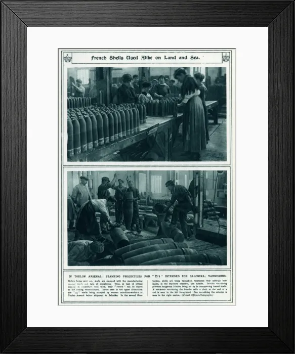 Framed Print : French shells used on Land and Sea WWI Framed Print : French shells used on Land and Sea WWI