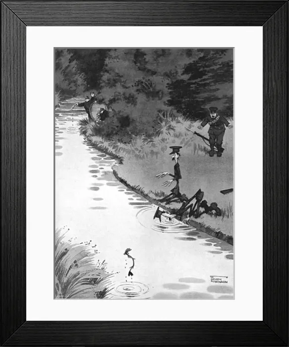Framed Print : German Breaches of the Hague Convention by Heath Robinson
