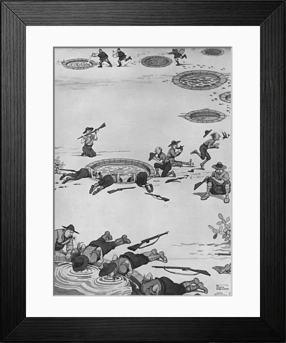 Framed Print : German Breaches of the Hague Convention by Heath Robinson