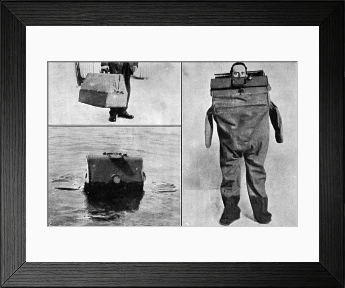 Framed Print : A life bag - life saving device, WW1 Framed Print : A life bag - life saving device, WW1