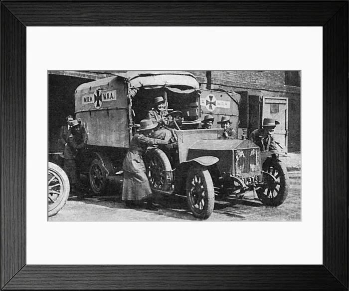 Framed Print : Post Office savings bank girls in Womens Reserve Ambulance Framed Print : Post Office savings bank girls in Womens Reserve Ambulance