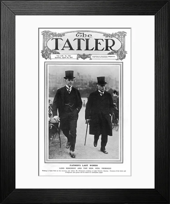 Framed Print : Tatler cover, Lord Rosebery & Hon. Neil Primrose Framed Print : Tatler cover, Lord Rosebery & Hon. Neil Primrose