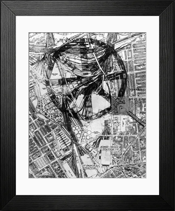 Framed Print : An aerial Kings Cross: a vision of Londons air terminus, 1 Framed Print : An aerial Kings Cross: a vision of Londons air terminus, 1