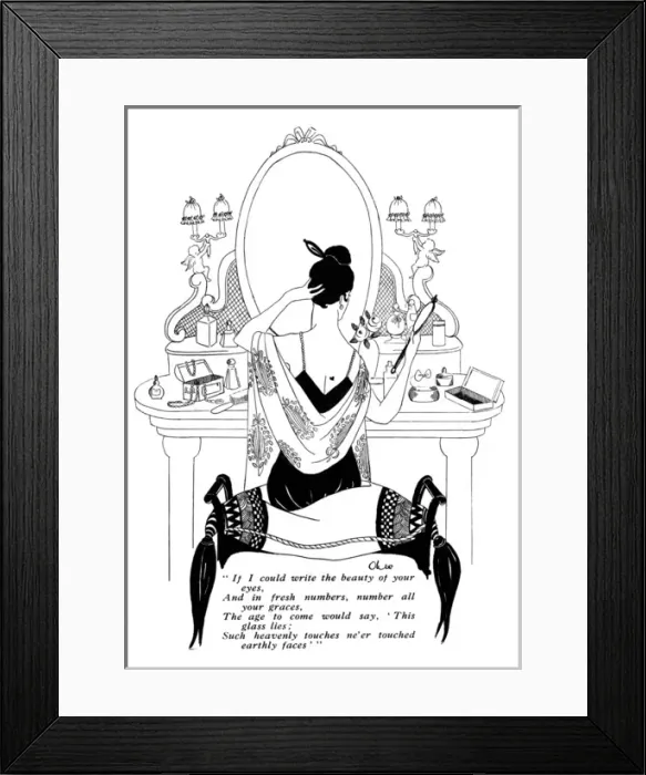 Framed Print : Lady at her dressing table, 1915 Framed Print : Lady at her dressing table, 1915