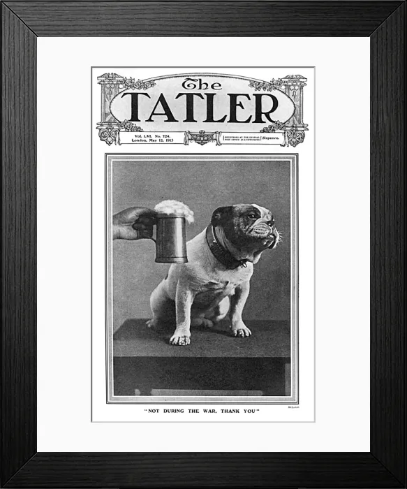 Framed Print : Tatler cover - Britain abstains from drinking, WW1 Framed Print : Tatler cover - Britain abstains from drinking, WW1