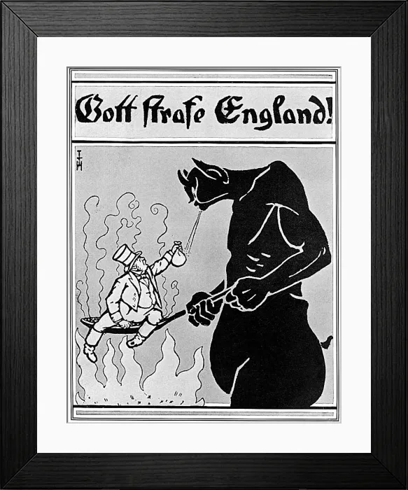 Framed Print : Gott Strafe England - German poster, WW1 Framed Print : Gott Strafe England - German poster, WW1