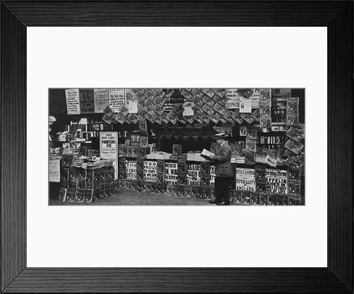Framed Print : Wymans book stall at Paddington Station, 1915 Framed Print : Wymans book stall at Paddington Station, 1915