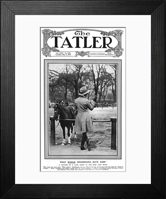 Framed Print : Tatler cover - Lady in riding breeches, Rotten Row