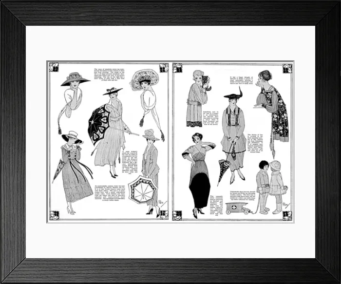 Framed Print : Becoming fashions combined with true economy, WW1 Framed Print : Becoming fashions combined with true economy, WW1