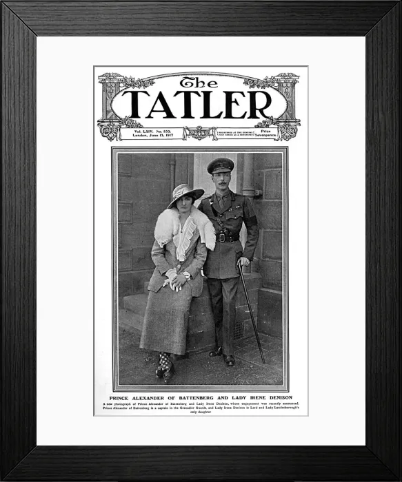 Framed Print : Tatler cover - Denison Battenberg engagement, WW1 Framed Print : Tatler cover - Denison Battenberg engagement, WW1