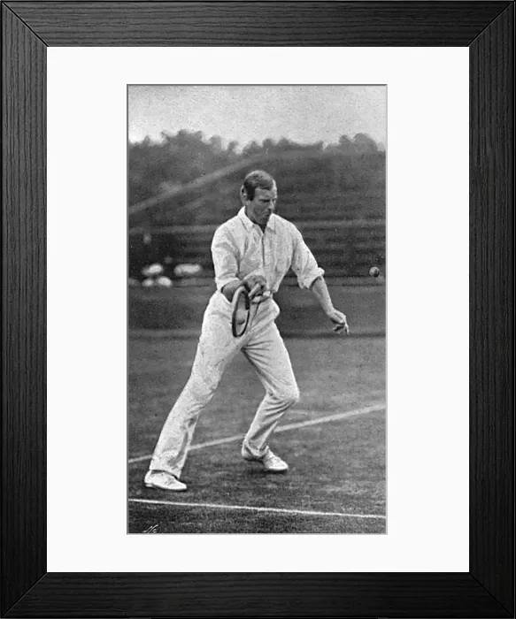 Framed Print : Tennis player Anthony Wilding serving, 1905 Framed Print : Tennis player Anthony Wilding serving, 1905