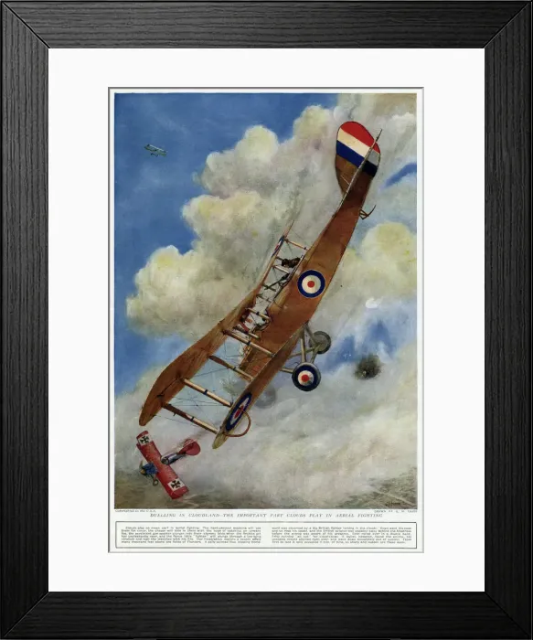 Framed Print : Duelling in cloudland, aerial fighting 1917 Framed Print : Duelling in cloudland, aerial fighting 1917
