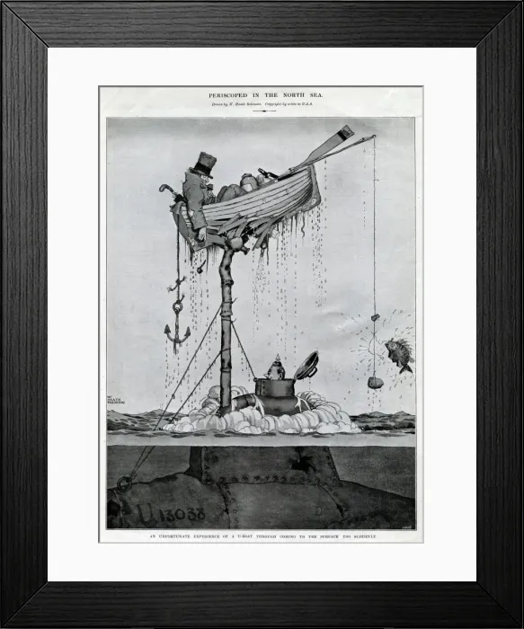 Framed Print : Periscopied in the North Sea 1916 Framed Print : Periscopied in the North Sea 1916