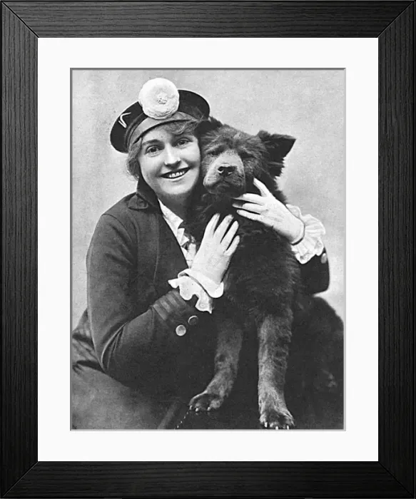 Framed Print : Shirley Kellogg & dog Framed Print : Shirley Kellogg & dog