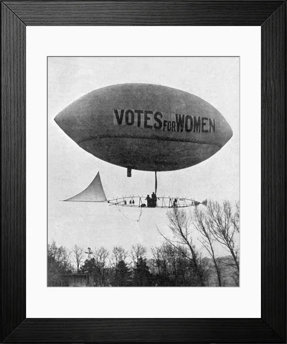 Framed Print : Votes for women air balloon, 1909 Framed Print : Votes for women air balloon, 1909