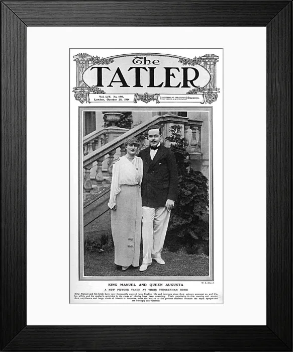 Framed Print : Tatler cover - King Manuel and Queen August