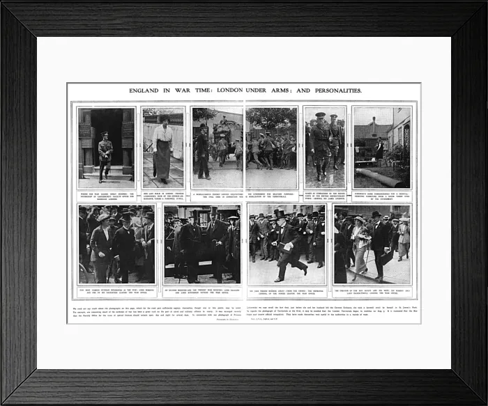 Framed Print : The onset of World War One in England Framed Print : The onset of World War One in England