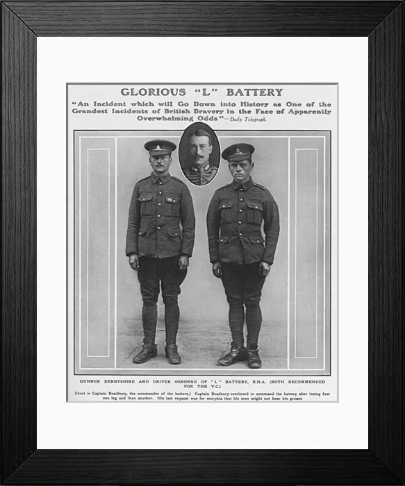 Framed Print : Glorious L Battery, Gunner Derbyshire, Driver Osborne Framed Print : Glorious L Battery, Gunner Derbyshire, Driver Osborne