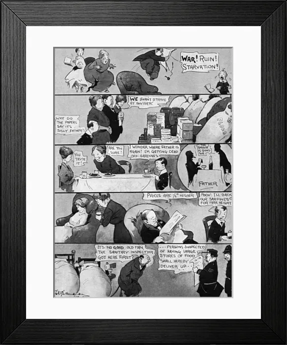 Framed Print : Food panic at the outbreak of World War One Framed Print : Food panic at the outbreak of World War One