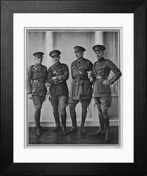 Framed Print : Captain Critchley and his three sons, WW1 Framed Print : Captain Critchley and his three sons, WW1
