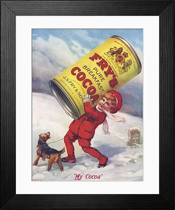 Framed Print : Frys Cocoa advertisement, WW1 Framed Print : Frys Cocoa advertisement, WW1