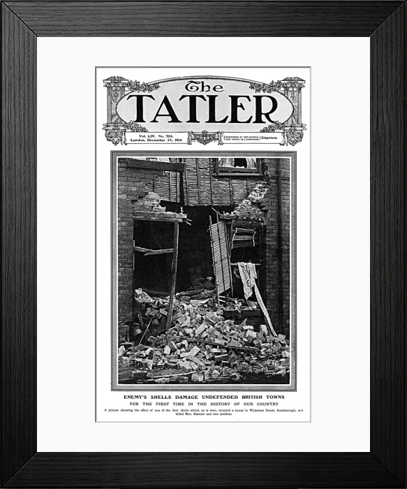 Framed Print : Tatler cover - German bombardment of Scarborough Framed Print : Tatler cover - German bombardment of Scarborough