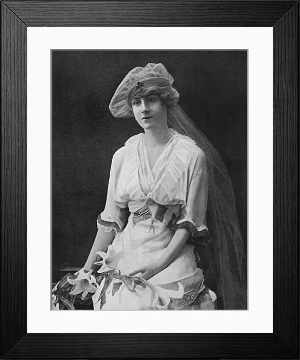 Framed Print : Adelina Munro Drysdale in patriotic costume, WW1 Framed Print : Adelina Munro Drysdale in patriotic costume, WW1