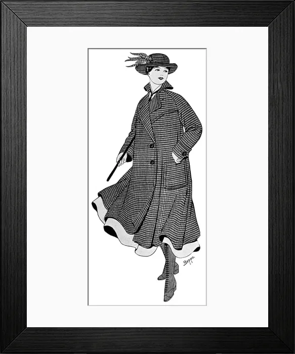 Framed Print : Ladies Burberry coat, WW1