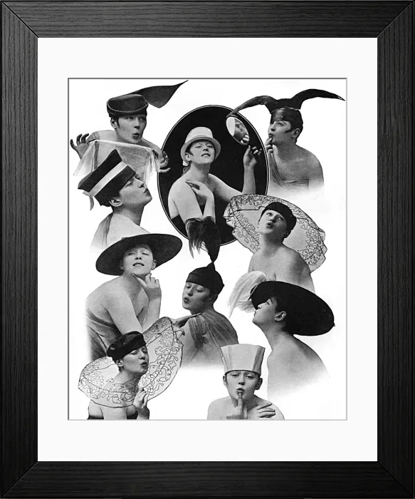 Framed Print : Hat designs inspired by Tatlers Eve, WW1 Framed Print : Hat designs inspired by Tatlers Eve, WW1
