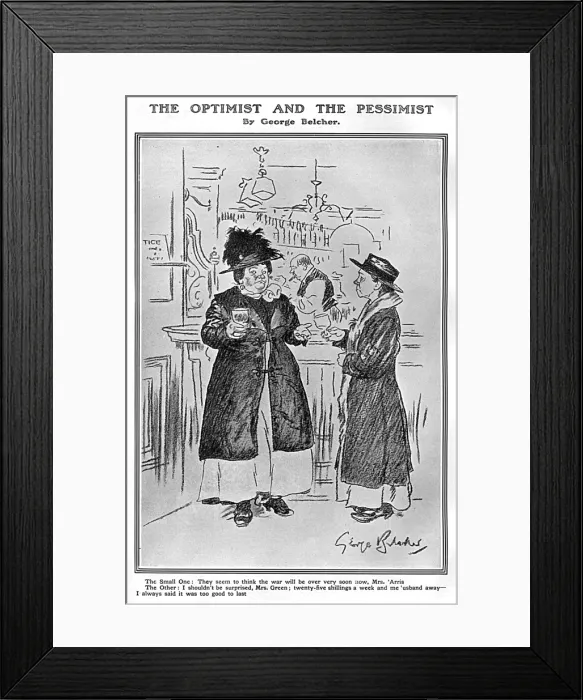 Framed Print : The Optimist & the Pessimist by George Belcher, WW1 Framed Print : The Optimist & the Pessimist by George Belcher, WW1