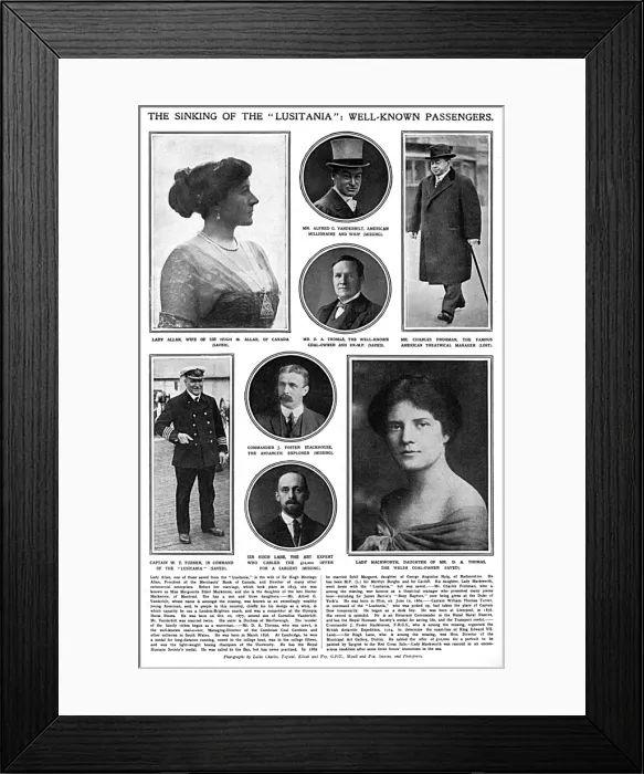 Framed Print : Passengers of the Lusitania Framed Print : Passengers of the Lusitania
