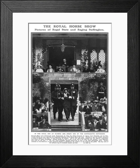 Framed Print : Suffragette disturbance at Royal Horse Show, 1914 Framed Print : Suffragette disturbance at Royal Horse Show, 1914