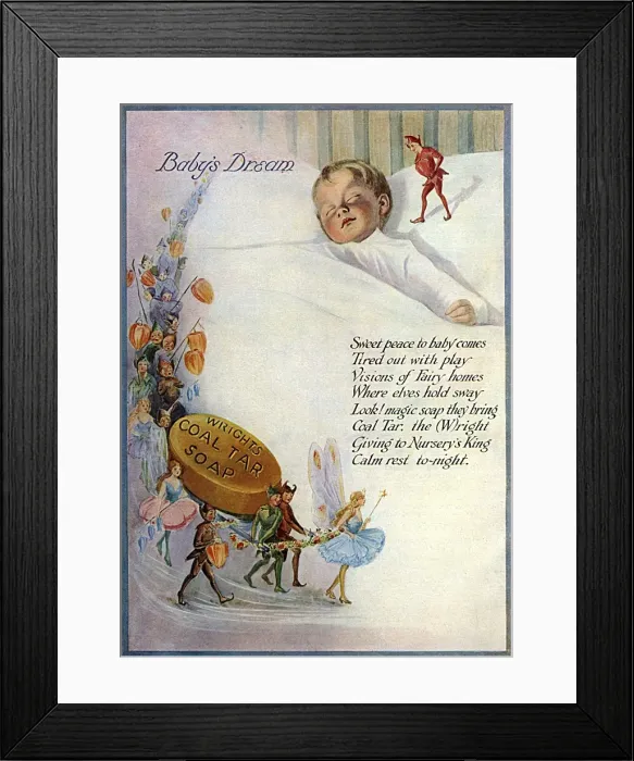 Framed Print : Wrights Coal Tar soap advertisement Framed Print : Wrights Coal Tar soap advertisement