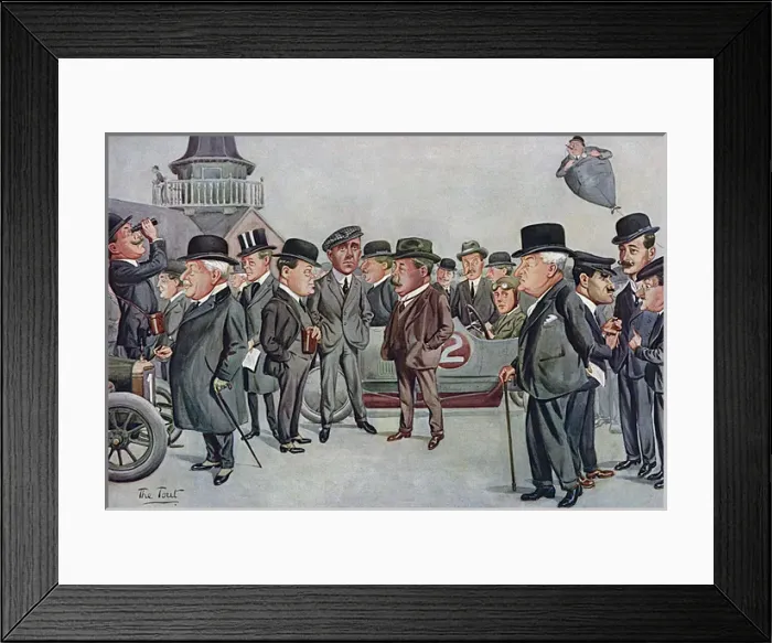Framed Print : Motorists at Brooklands by The Tout Framed Print : Motorists at Brooklands by The Tout