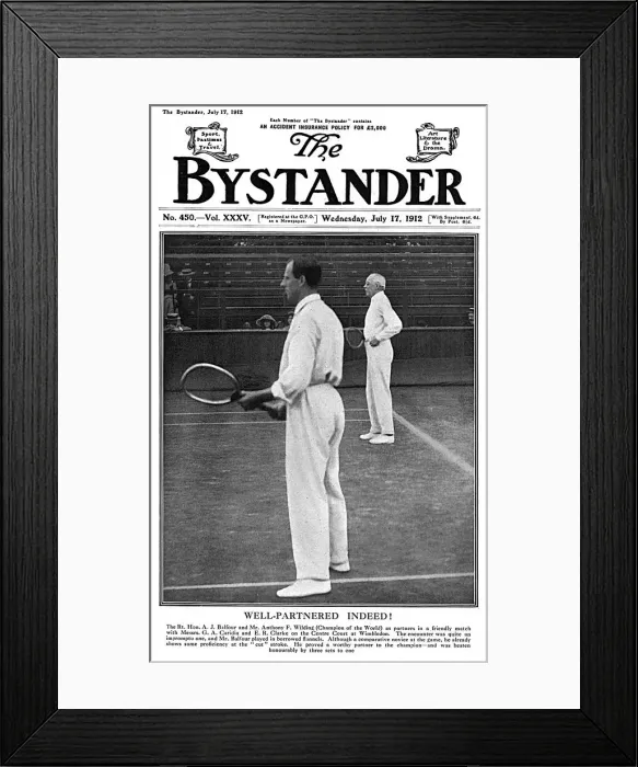 Framed Print : Bystander cover, Anthony Wilding & Arthur Balfour tennis Framed Print : Bystander cover, Anthony Wilding & Arthur Balfour tennis