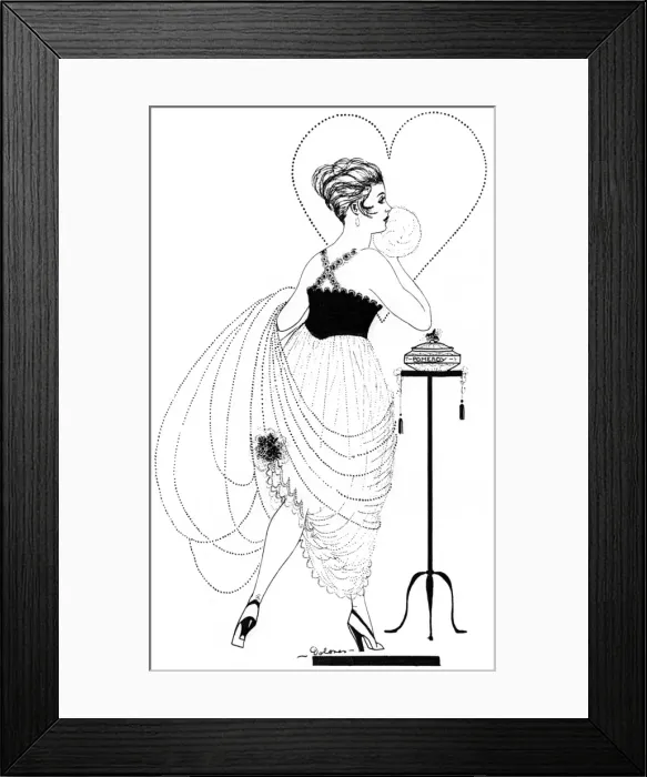 Framed Print : Lady powders her face, 1917 Framed Print : Lady powders her face, 1917