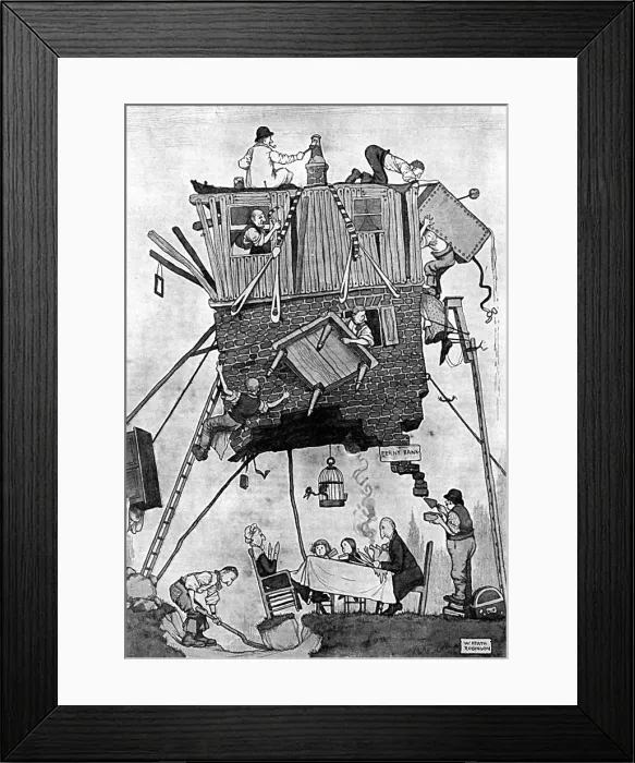 Framed Print : Self-Help in War Time by Heath Robinson Building a Bungalow Framed Print : Self-Help in War Time by Heath Robinson Building a Bungalow