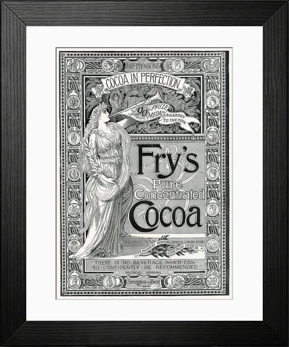 Framed Print : Advert for J. S. Fry & Sons Cocoa 1894 Framed Print : Advert for J. S. Fry & Sons Cocoa 1894