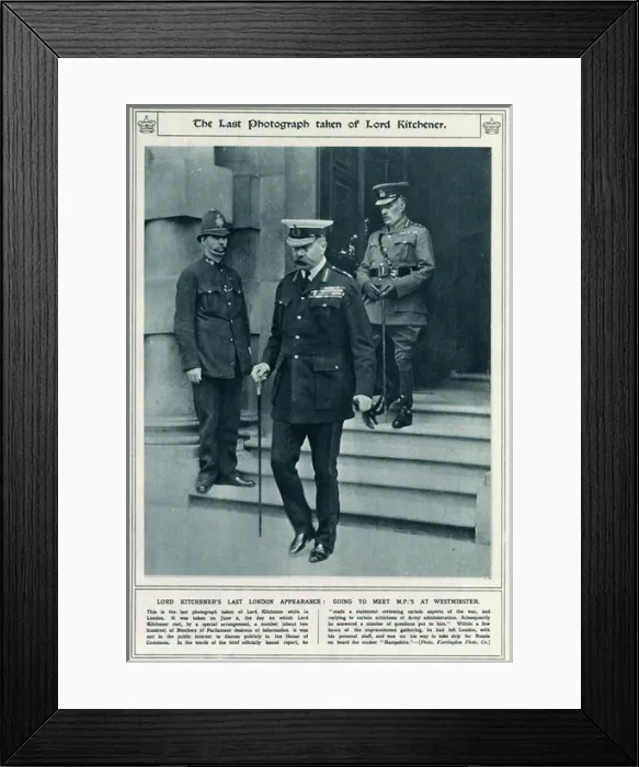 Framed Print : Kitchener as war minister: one of his last public acts, 1916 Framed Print : Kitchener as war minister: one of his last public acts, 1916