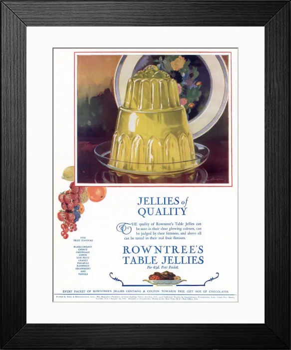 Framed Print : Advert for Rowntree's table jelly 1927 Framed Print : Advert for Rowntree's table jelly 1927