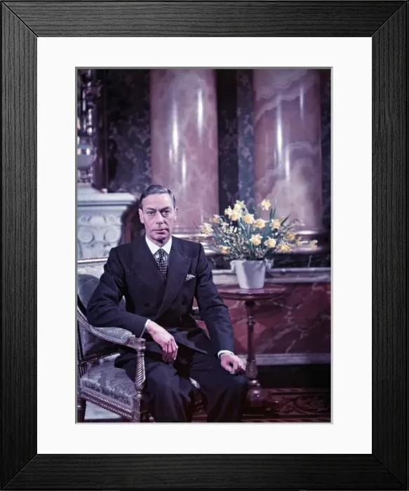 Framed Print : King George VI pictured with flowers Framed Print : King George VI pictured with flowers