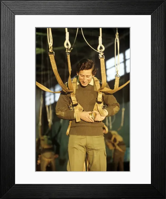 Framed Print : Prince Charles parachute training Framed Print : Prince Charles parachute training