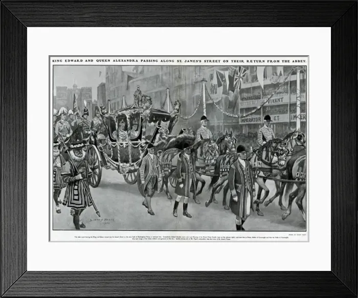 Framed Print : Coronation Edward VII & Alexandra returning from Abbey Framed Print : Coronation Edward VII & Alexandra returning from Abbey