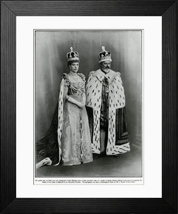 Framed Print : King Edward and Queen Alexandra in coronation robes