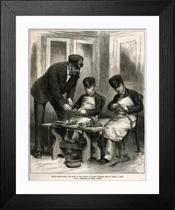 Framed Print : Prince Albert & Prince George learning ropes Framed Print : Prince Albert & Prince George learning ropes