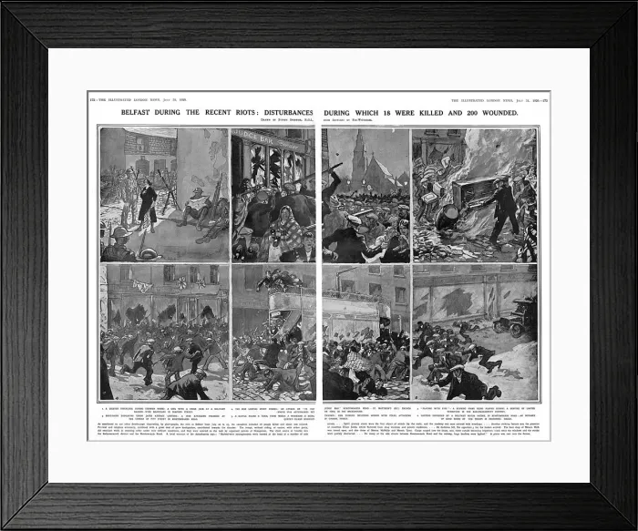 Framed Print : Belfast riots, July 1920